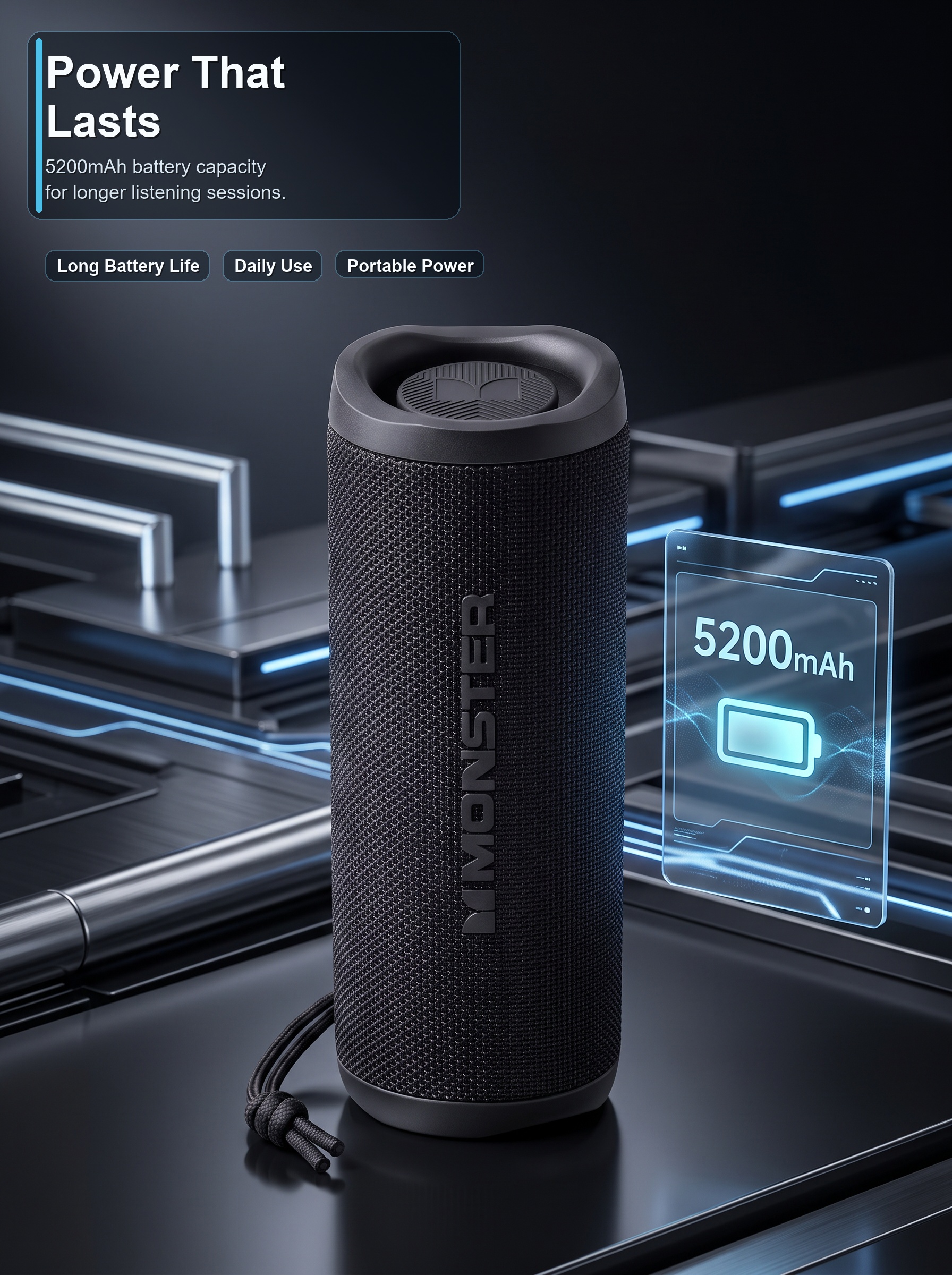 S620 beside a 5200mAh battery graphic